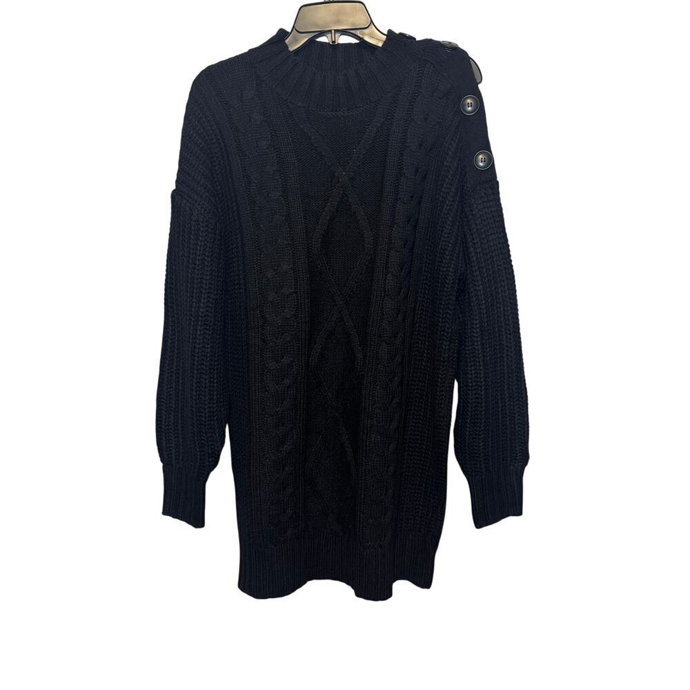 ANRABESS‎ women’s long-sleeve pullover sweater dress in black. Size S